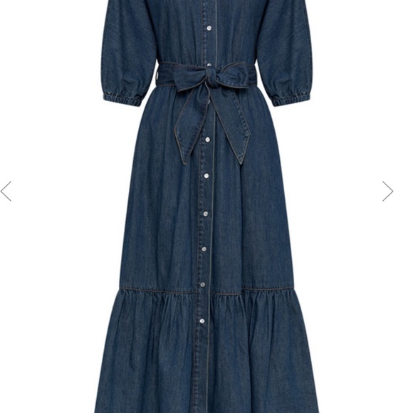 bohemian traders denim dress Denim Genoa Mini Dress in Mid Blue